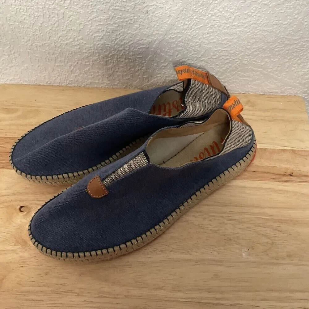 Instint Denim Espadrille Flats‎ Sneakers Spain Women Size 46/US14 Blue/Orange